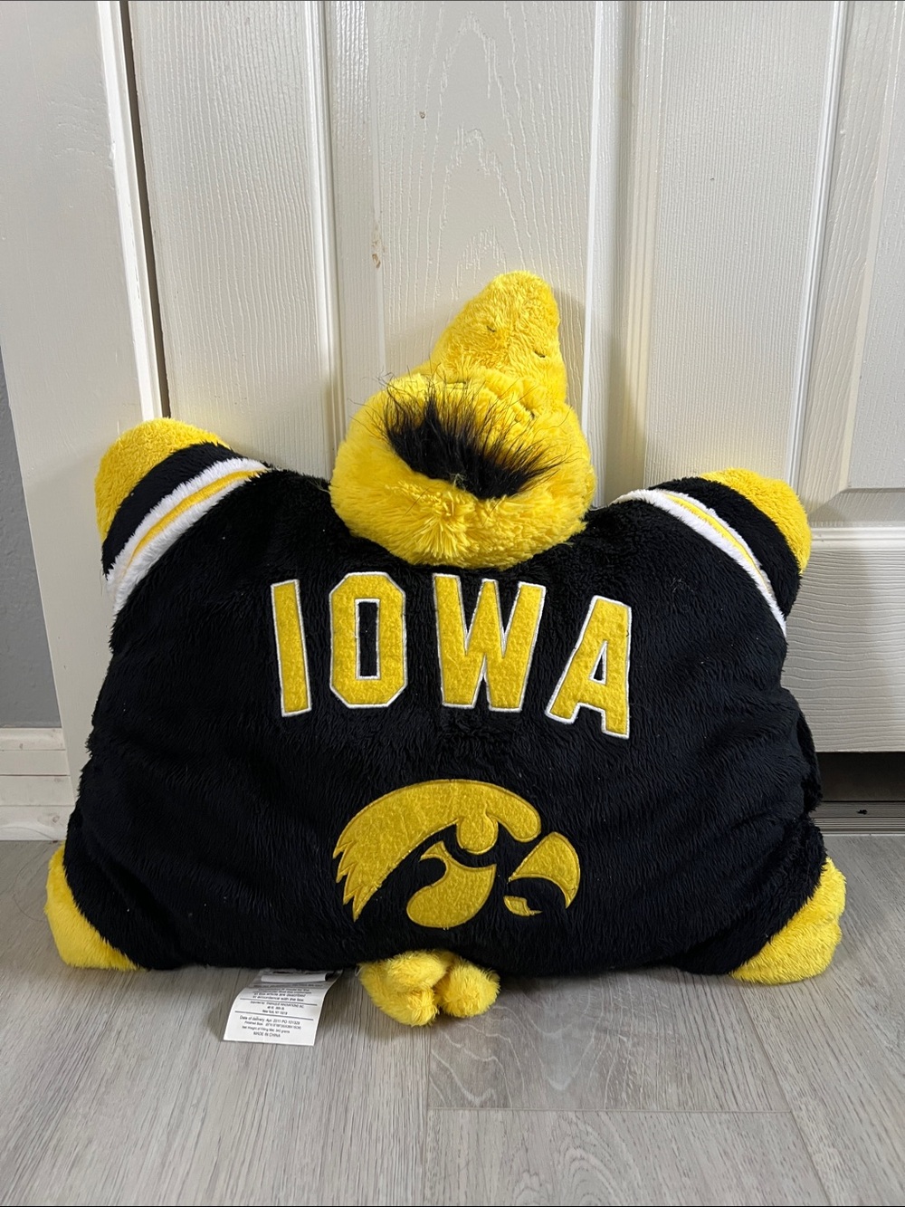 Pillow Pets Iowa Hawkeyes Black & Yellow Pillow Used One Size
